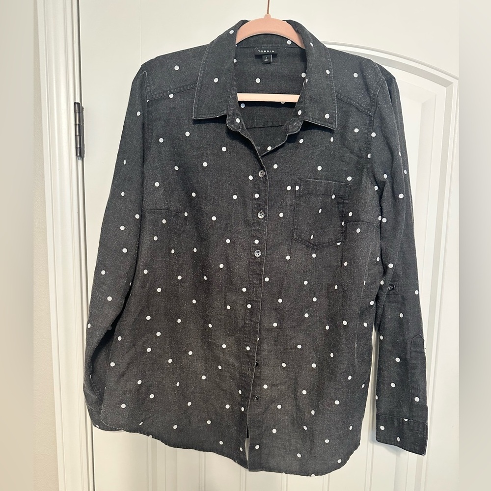 Torrid Black and White Polka Dot Men's Shirt